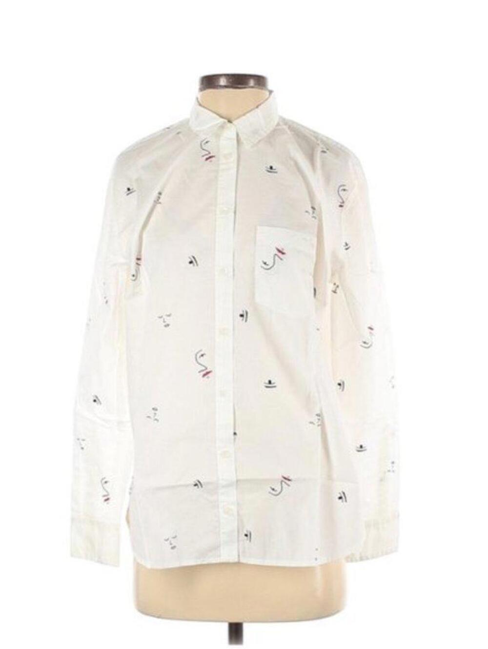 Madewell Oversized Ex-Boyfriend Shirt in Making Faces - Picture 3 of 9